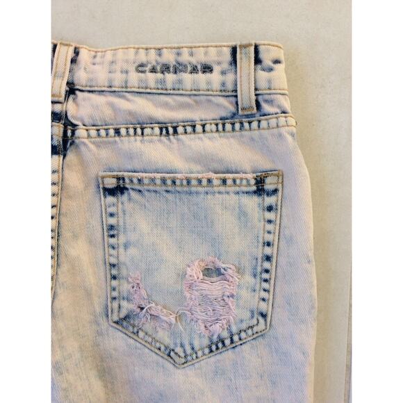 Carmar Denim Jeans Distressed High Waist Frayed Acid Wash - Picture 8 of 11